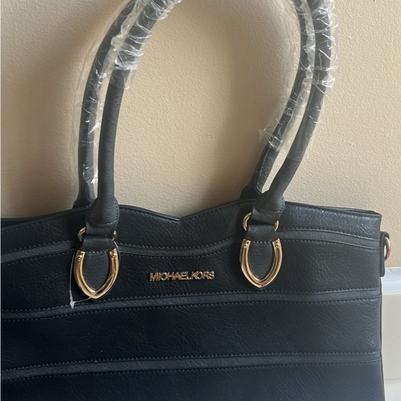 Michael Kors Black Tote with Gold Accents - Picture 1 of 5